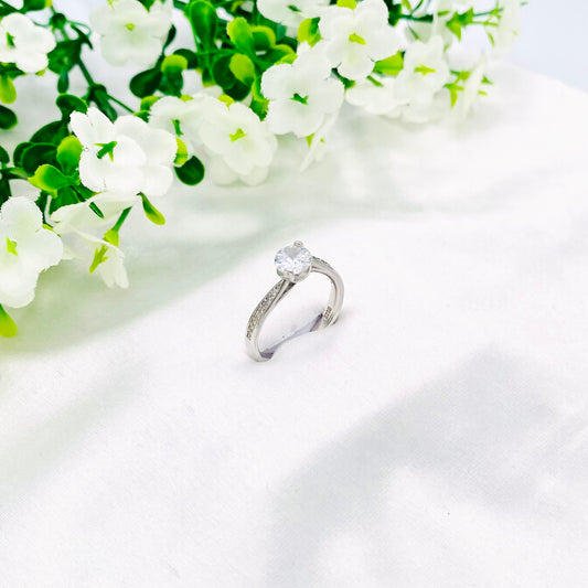 Women Solitaire Silver Ring WRI48