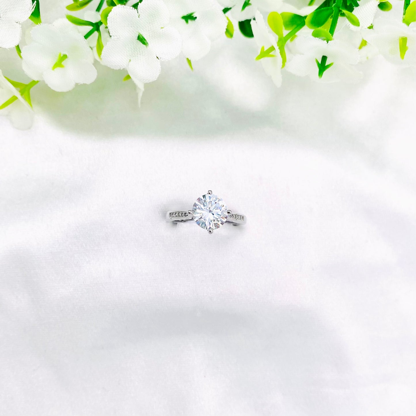 Women Solitaire Silver Ring WRI50