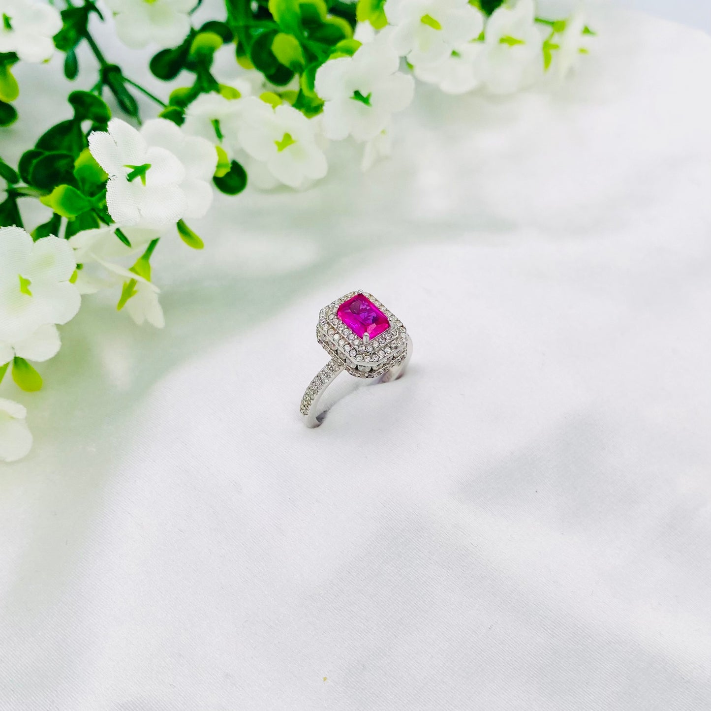 Women Ruby silver Ring WRI56