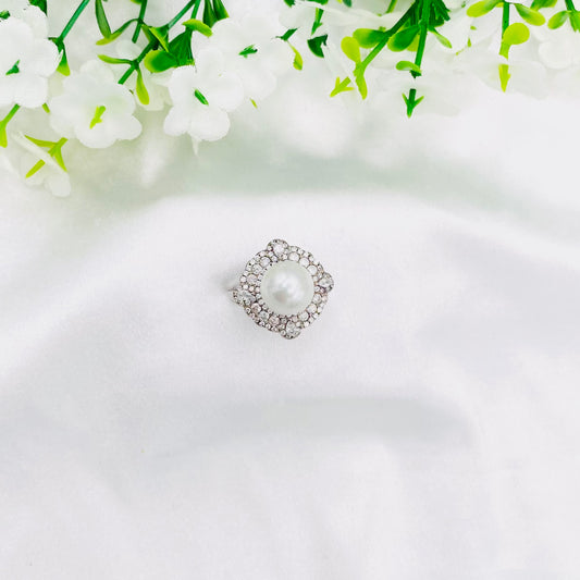 Women Pearl silver Ring WRI65