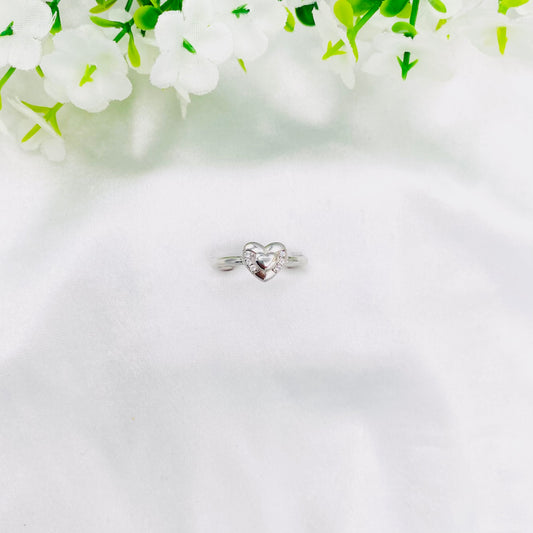 Women Sleek silver Heart Valentine Ring WRI66