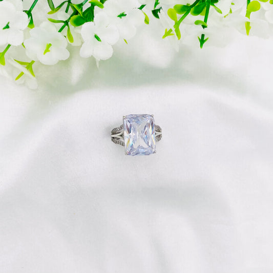 Women Cushion-cut silver Ring WRI68