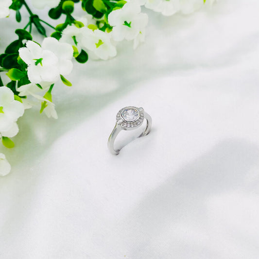 Women Solitaire silver Ring WRI69