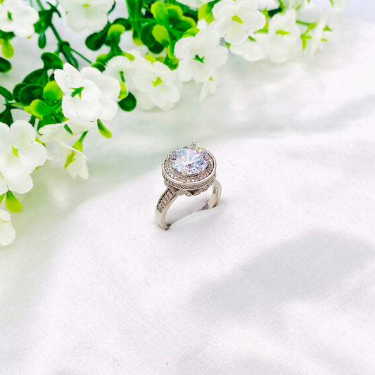 Women Solitaire silver Ring WRI70