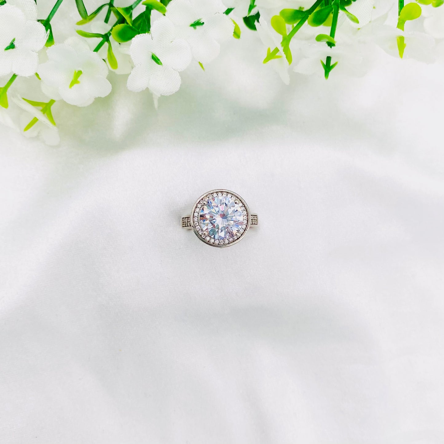 Women Solitaire silver Ring WRI70