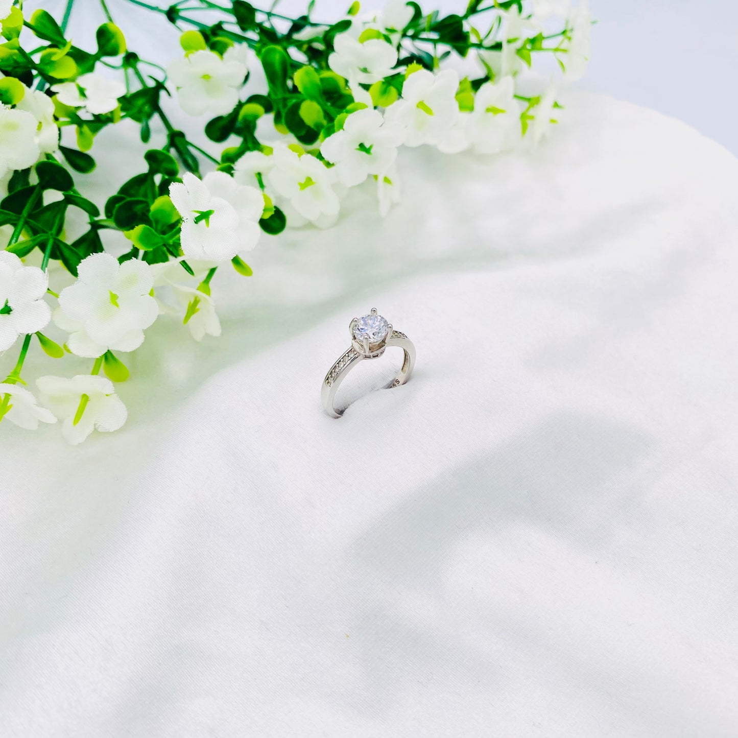 Women Ruby Heart Silver Ring WRI95