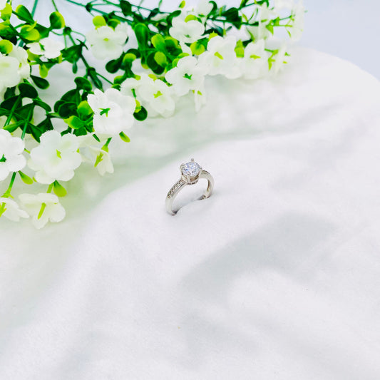 Women Ruby Heart Silver Ring WRI95