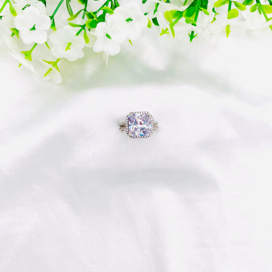 Women Solitaire Silver Ring WRI98