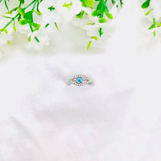 Women Evil Eye Silver Ring WRI118