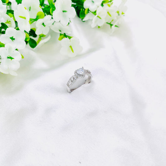 Women Heart Solitaire Silver Ring WRI126