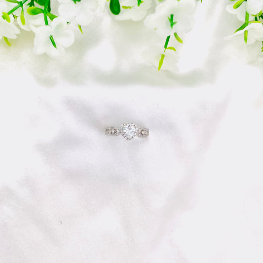 Women Heart Solitaire Silver Ring WRI126