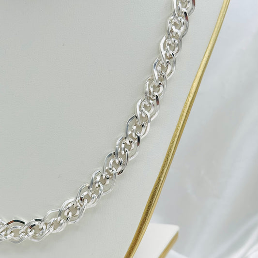 Bismark link chain Necklace in 925 Sterling Silver MCH04