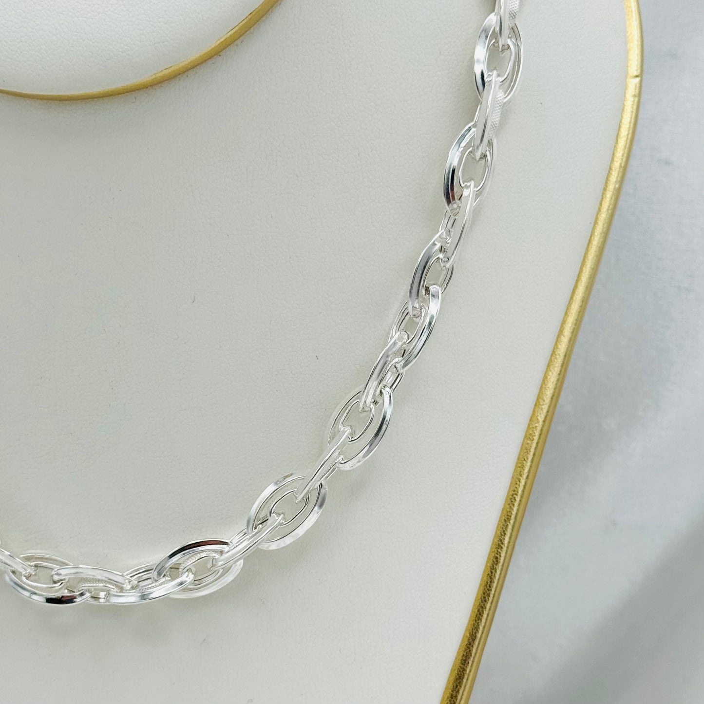 Cable link chain Necklace in 925 Sterling Silver MCH07