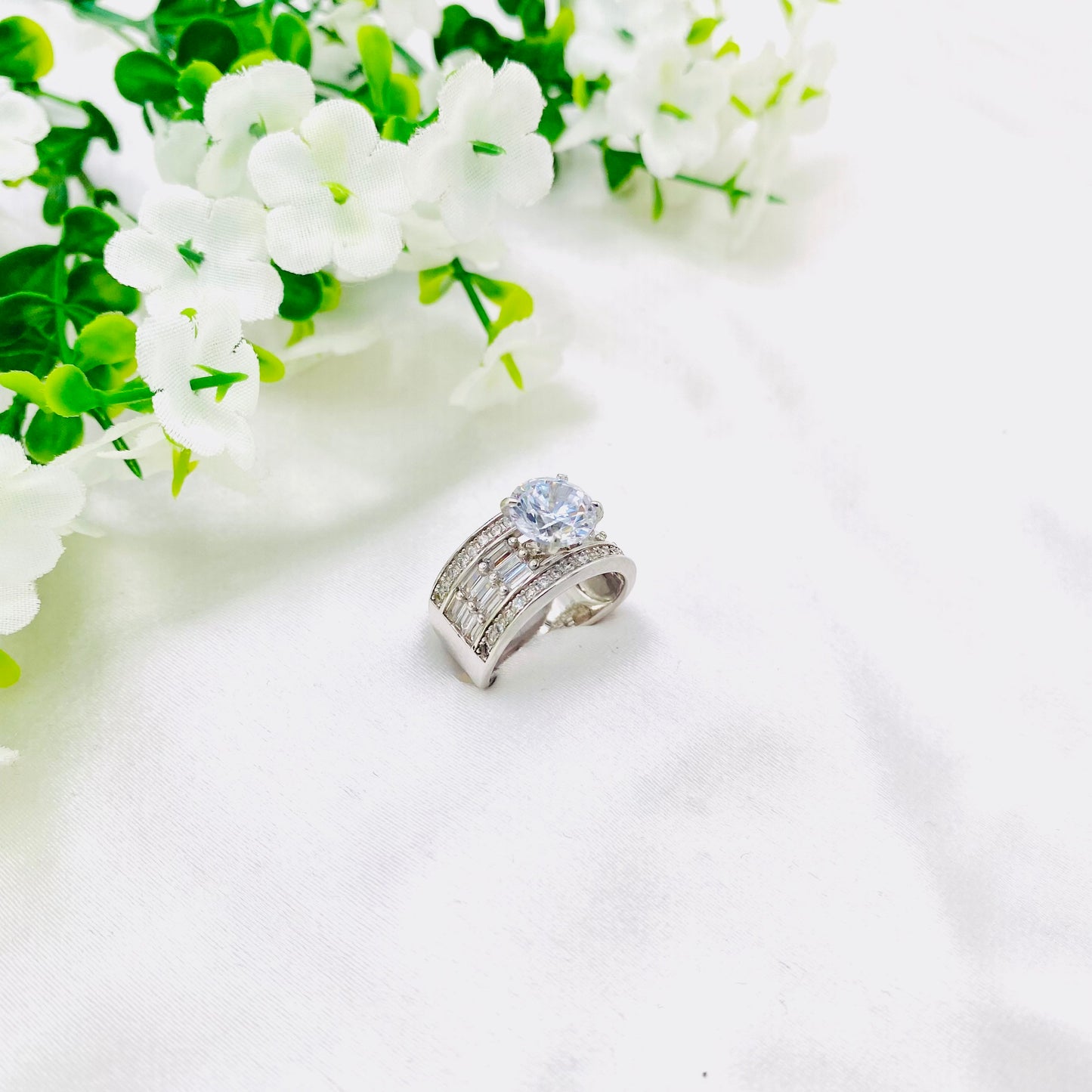 Women Heart Solitaire Silver Ring WRI131