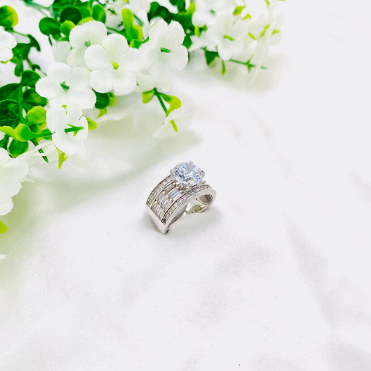 Women Heart Solitaire Silver Ring WRI131