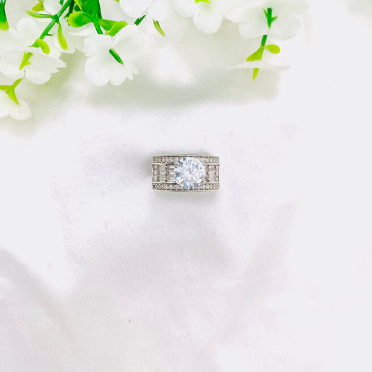 Women Heart Solitaire Silver Ring WRI131