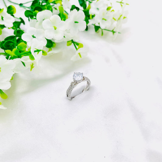 Women Heart Solitaire Silver Ring WRI132