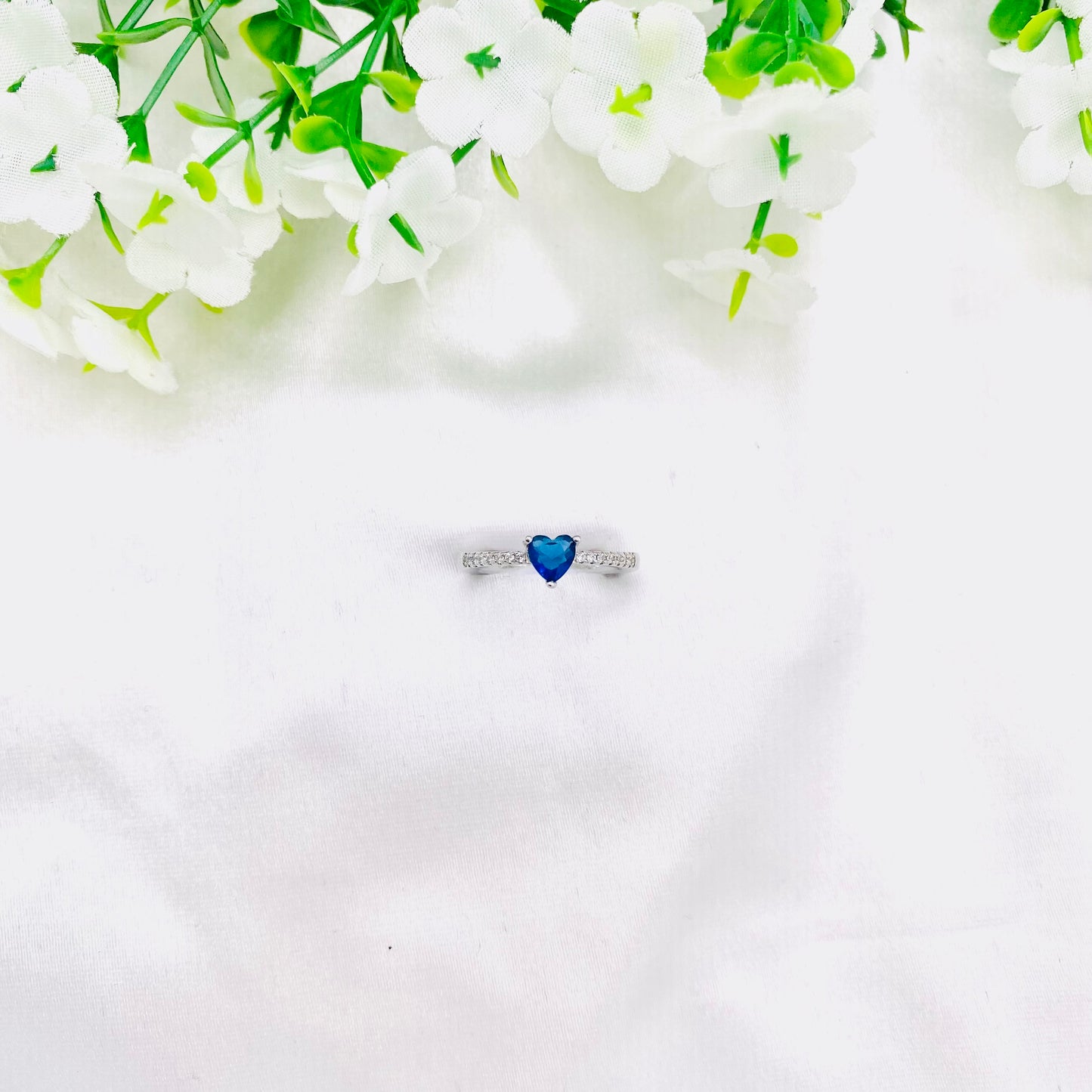 Women Blue stone Silver Ring WRI133