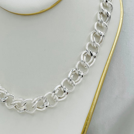 Artisan Chunky Link Necklace in 925 Sterling Silver MCH23