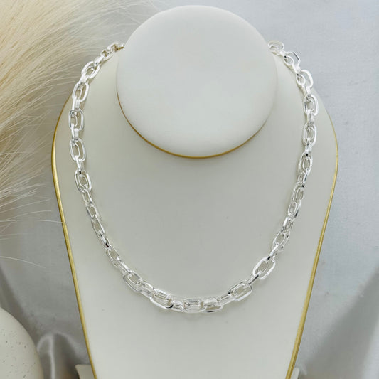 Mini Paperclip Link Necklace in 925 Sterling Silver MCH25
