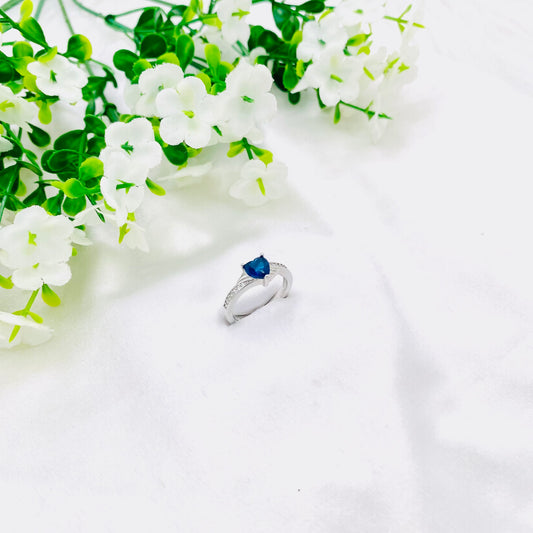Women Blue stone Silver Ring WRI138