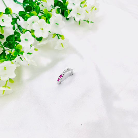 Women Ruby Silver Ring WRI148