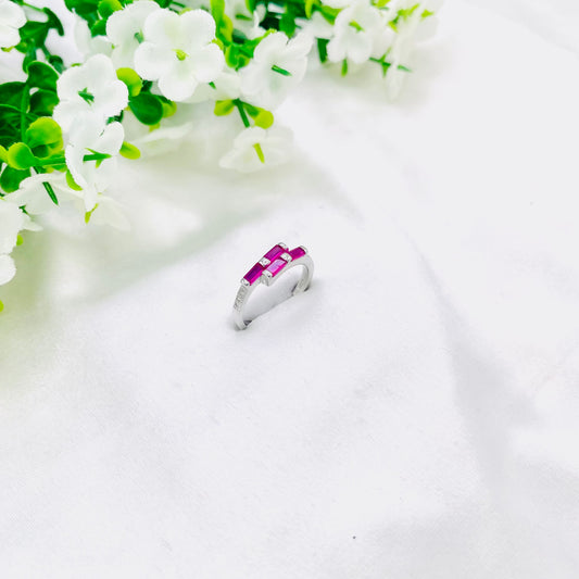 Women Ruby Silver Ring WRI149