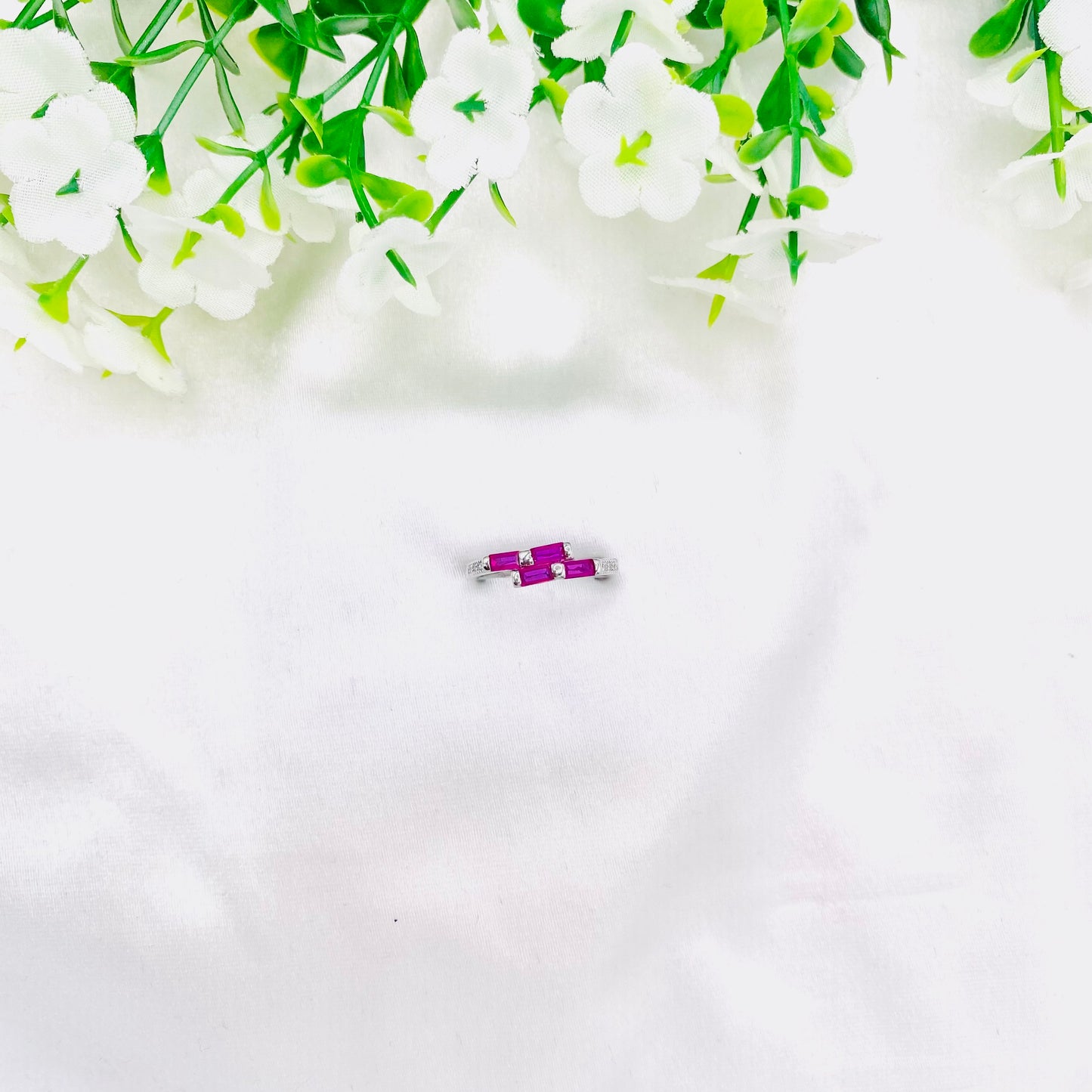 Women Ruby Silver Ring WRI149