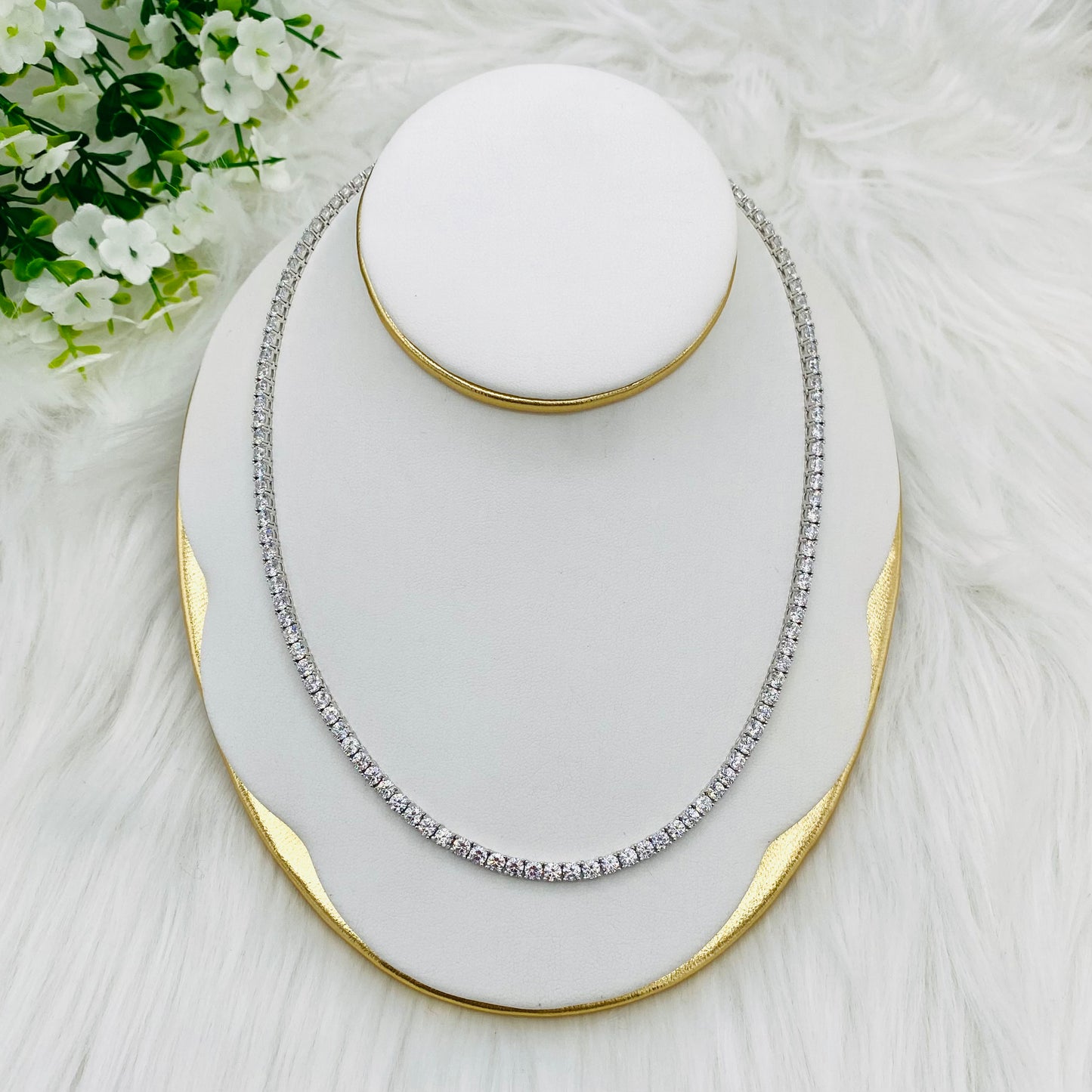 Princess-cut Tennis Necklace UTN06