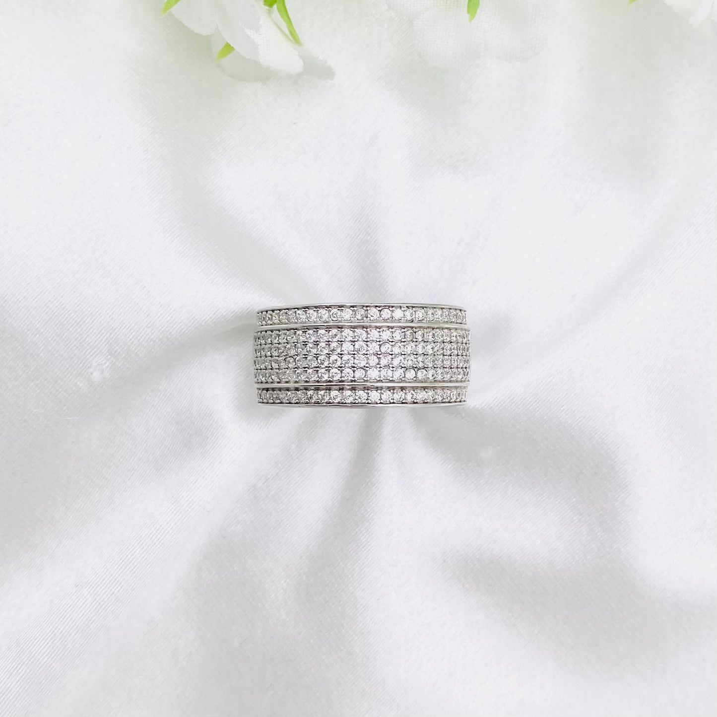 Women Iced-out Silver Ring WRI168