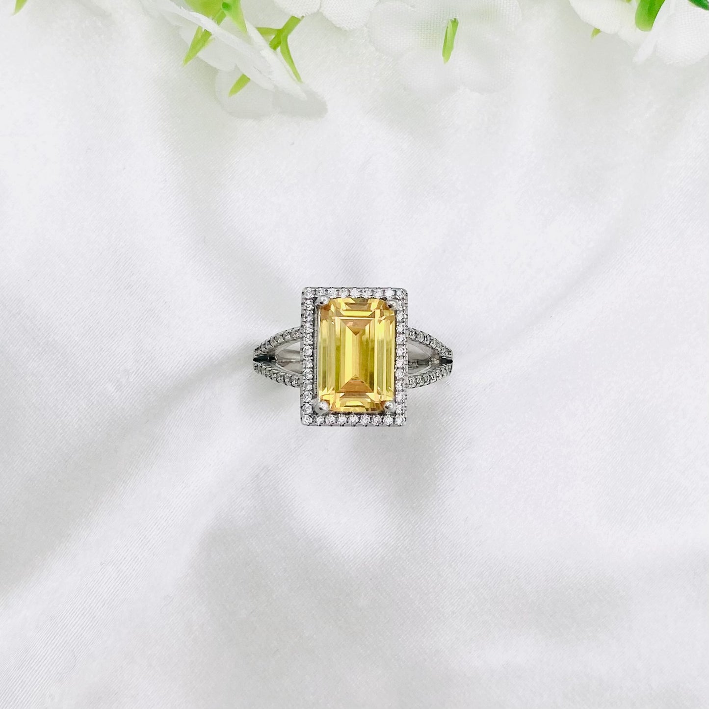 Women Yellow Sapphire Silver Ring WRI172