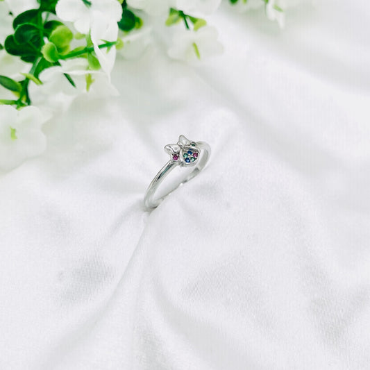 Women Cat Silver Ring WRI186