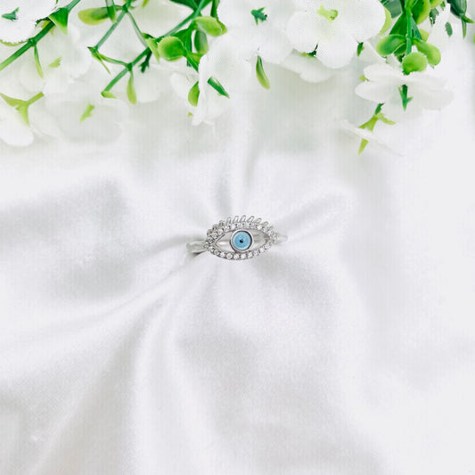 Women Evil Eye Silver Ring WRI185