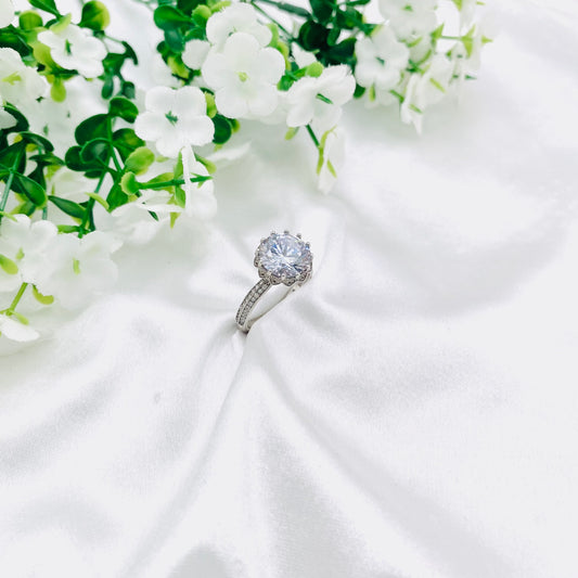 Women Solitaire Silver Ring WRI179