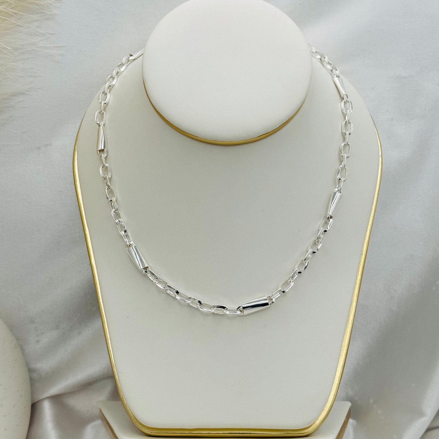 Figarucci link chain Necklace in 925 Sterling Silver MCH03