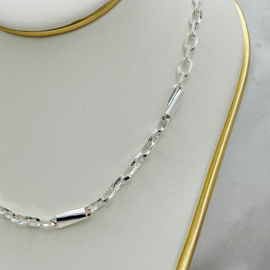 Figarucci link chain Necklace in 925 Sterling Silver MCH03