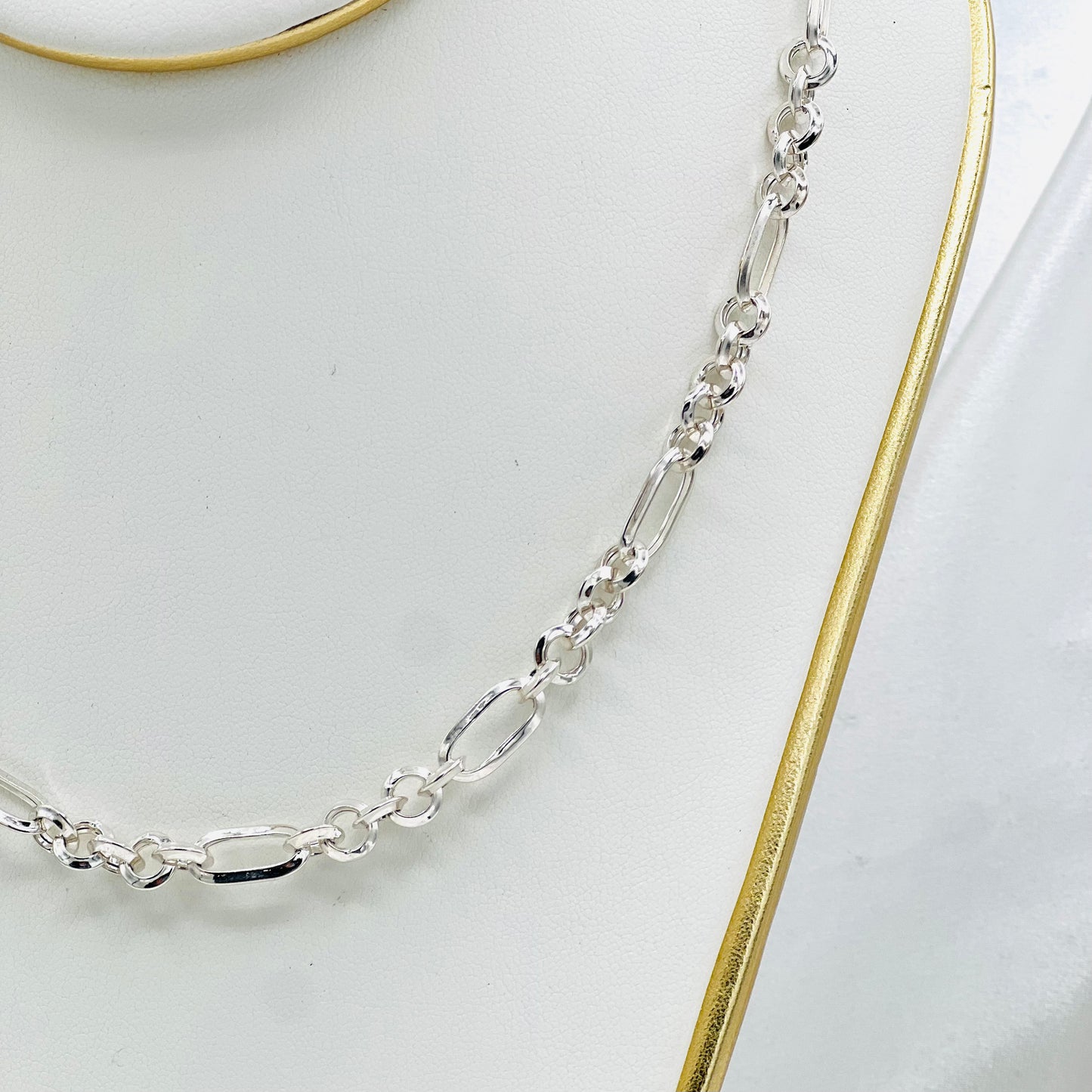 Round Link Necklace in 925 Sterling Silver MCH16