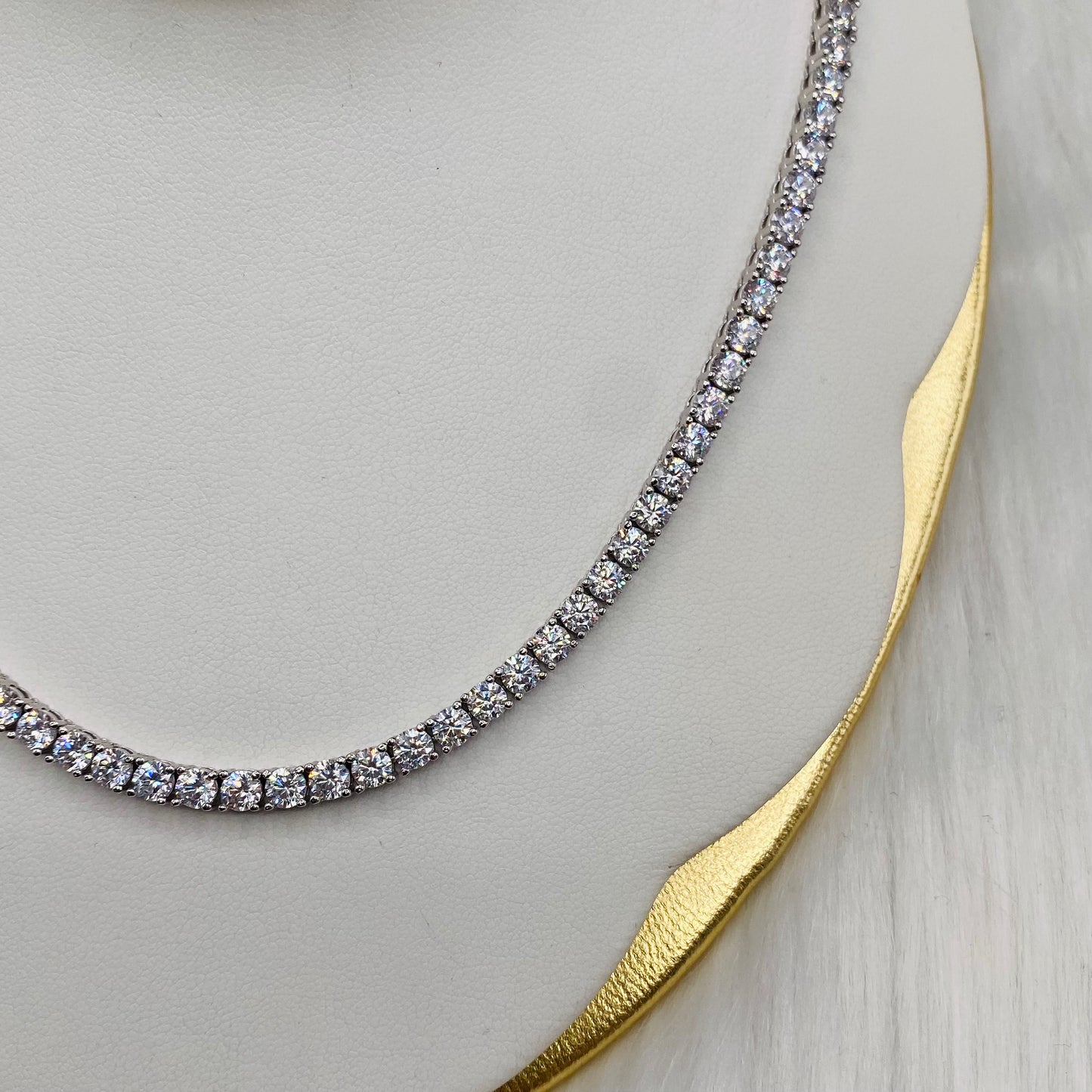 Sterling Silver Tennis Necklace 4mm CZ UTN11