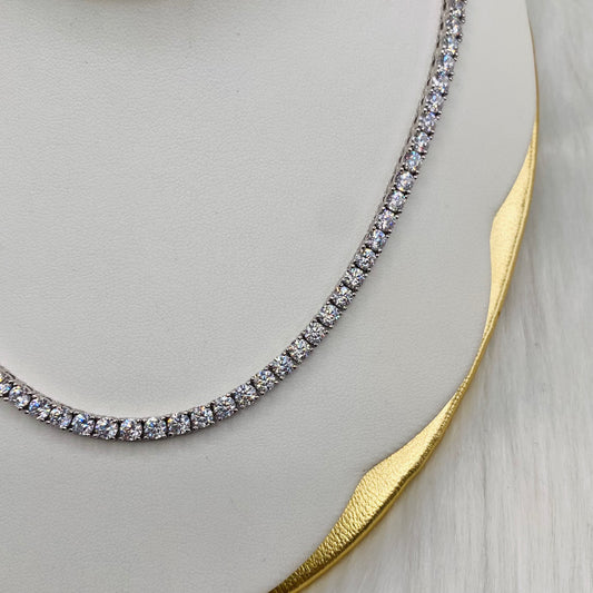 Sterling Silver Tennis Necklace 4mm CZ UTN11