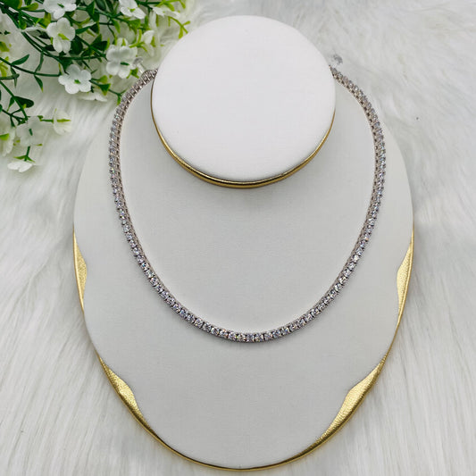 Sterling Silver Tennis Necklace 3.5mm CZ UTN12