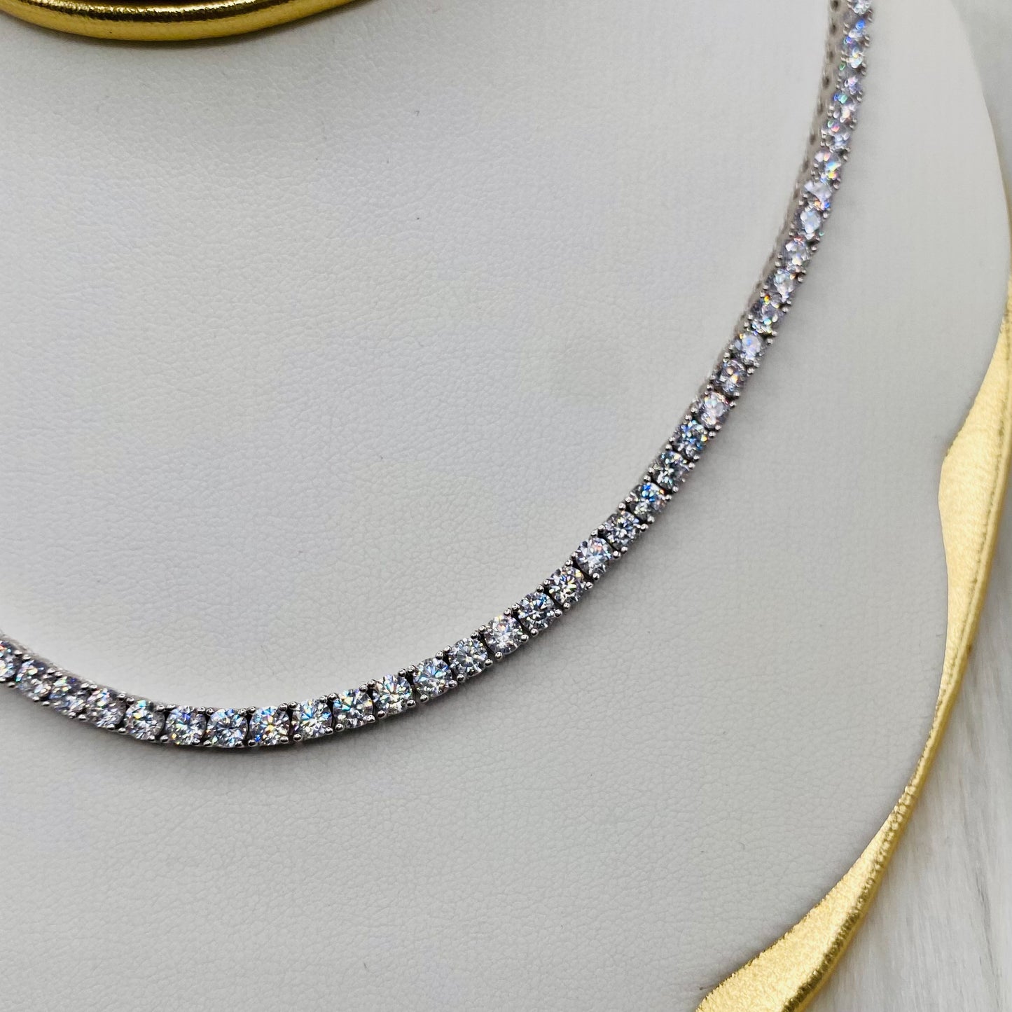Sterling Silver Tennis Necklace 3.5mm CZ UTN12