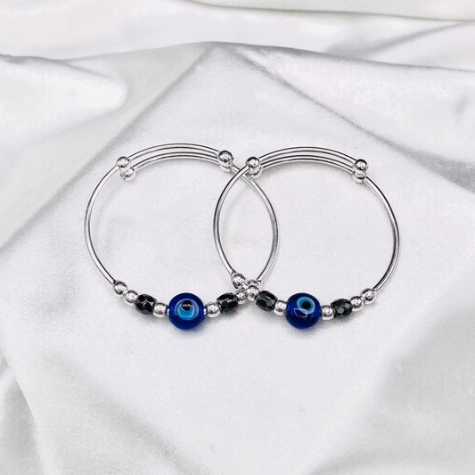 Baby  925 Sterling Silver evil eye Adjustable Bracelet BKS90
