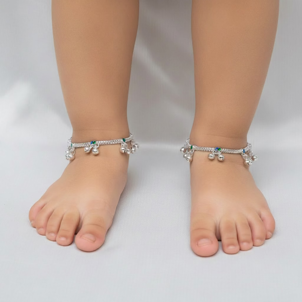 Baby Anklet Pure 925 Silver with Ghungroo BAS10