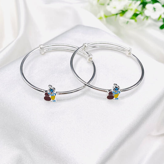 Krishan ji Kids Adjustable Bangle 925 Sterling Silver BKS32