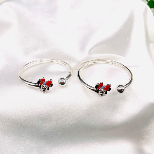 Mickey mouse Kids Adjustable Bangle 925 Sterling Silver BKS14
