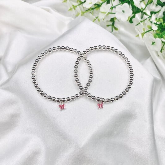 Butterfly Charm Kids Bangle 925 Sterling Silver BKS28
