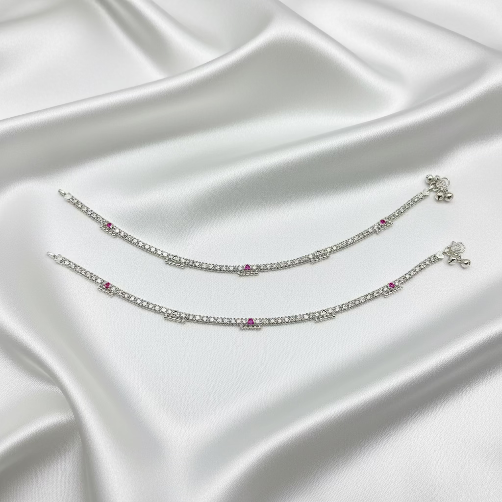 Pure Silver Anklet with Ghungroo WAS38