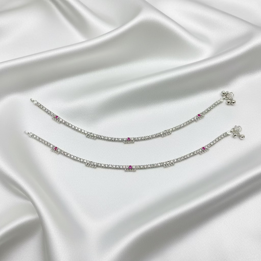 Pure Silver Anklet with Ghungroo WAS38