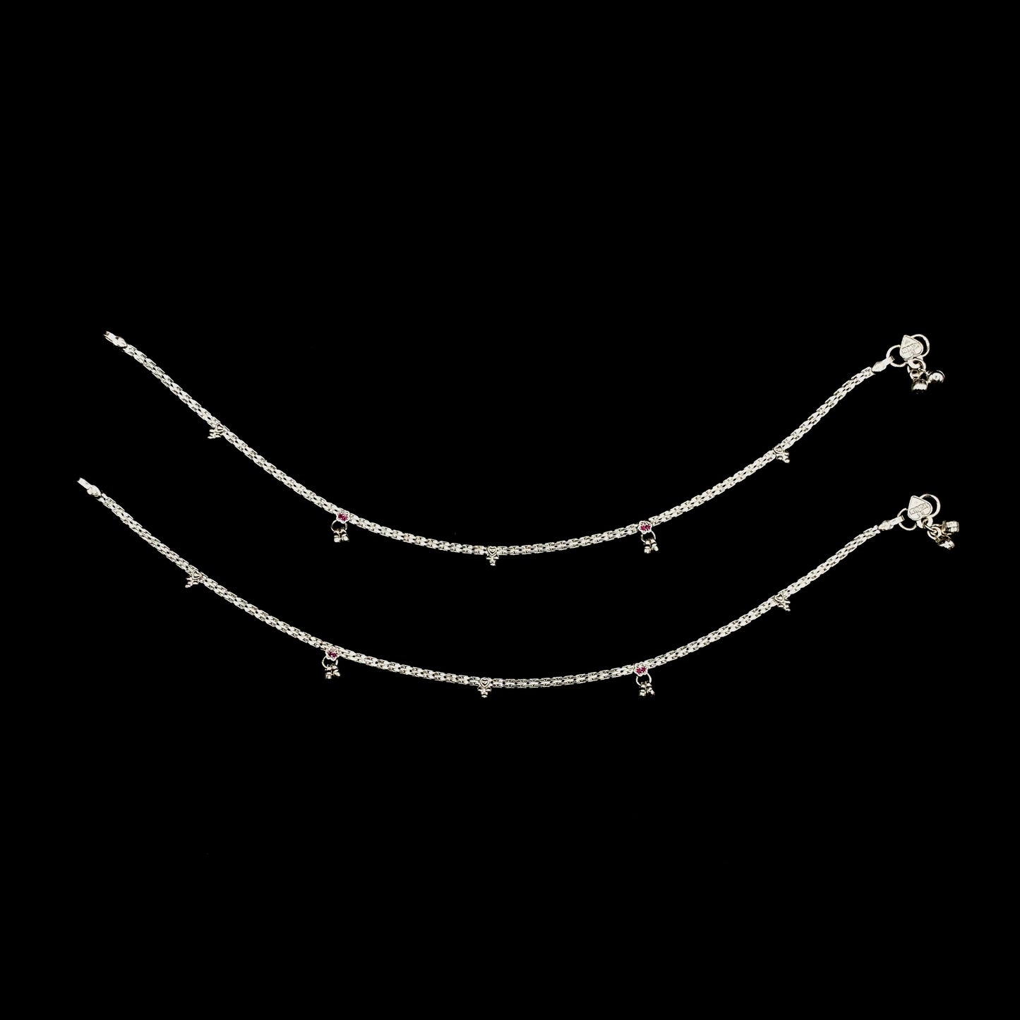 Pure Silver Anklet with Ghungroo WAS39
