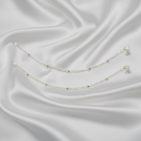 Pure Silver Anklet with Ghungroo WAS40
